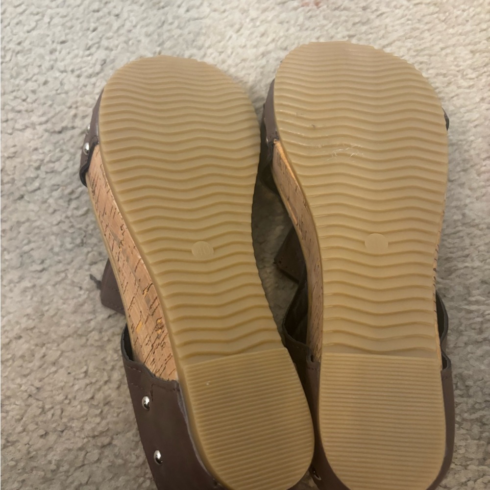 Brown Wedge Sandals - Picture 3 of 3